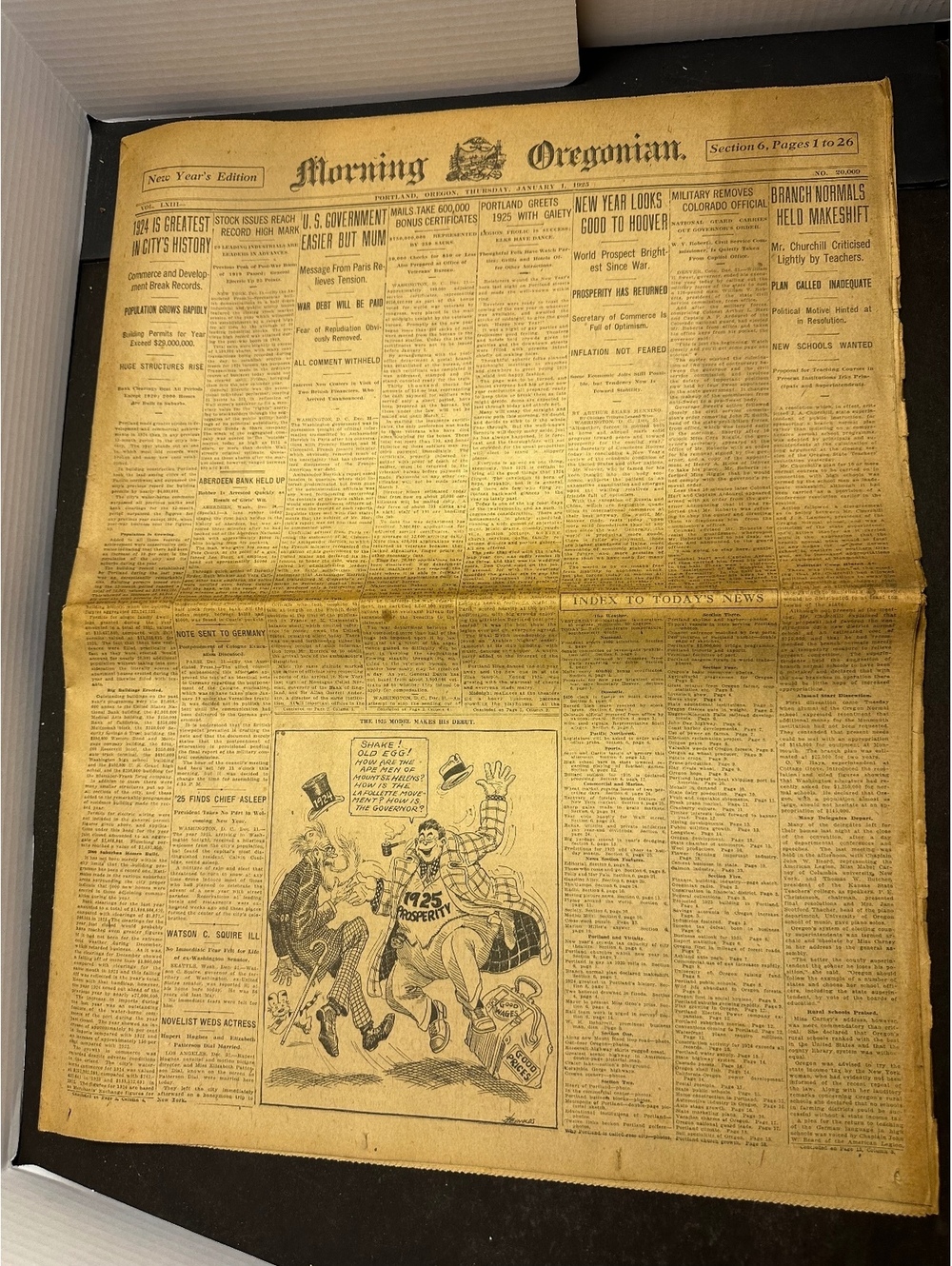 1925 Morning Oregonian New Year's Edition Section 6 Portland Oregon Newspaper